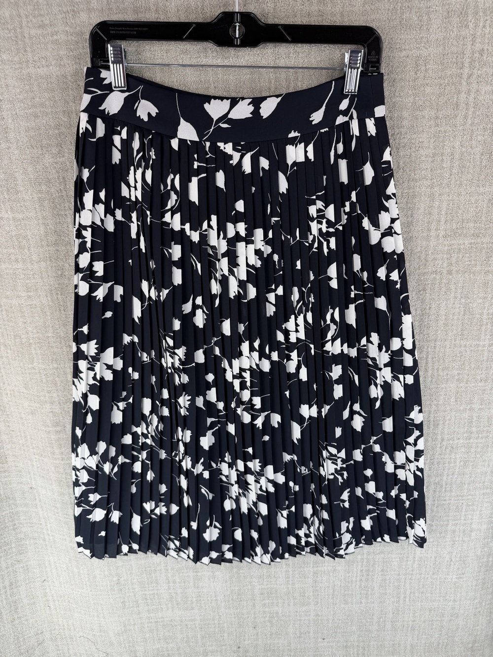J.CREW Skirt Womens 6 Blue Pleated Midi Hawaiian Floral Chiffon Zip Workwear